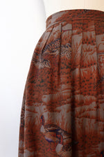 Umber Duck Print Skirt L