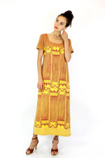 Saffron Tribal Maxi Dress S/M