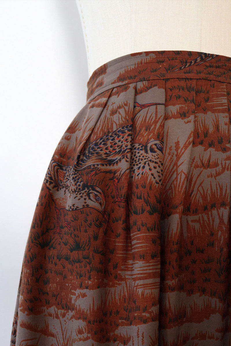 Umber Duck Print Skirt L