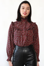 Chaus Peasant Paisley Blouse S