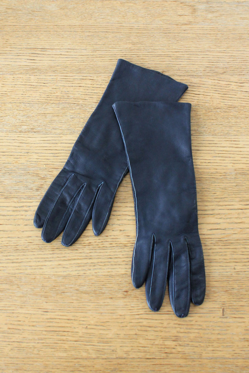 Midnight Blue Leather Gloves