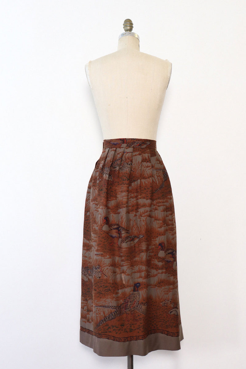 Umber Duck Print Skirt L