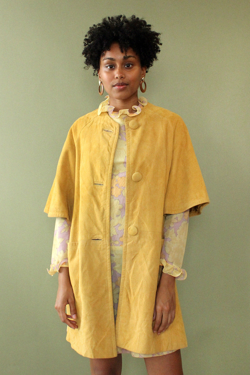 Sixties Suede Crop Sleeve Coat S/M