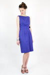Vintage 50s Cobalt Blue Bow Dress S/M
