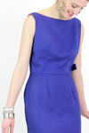 Vintage 50s Cobalt Blue Bow Dress S/M
