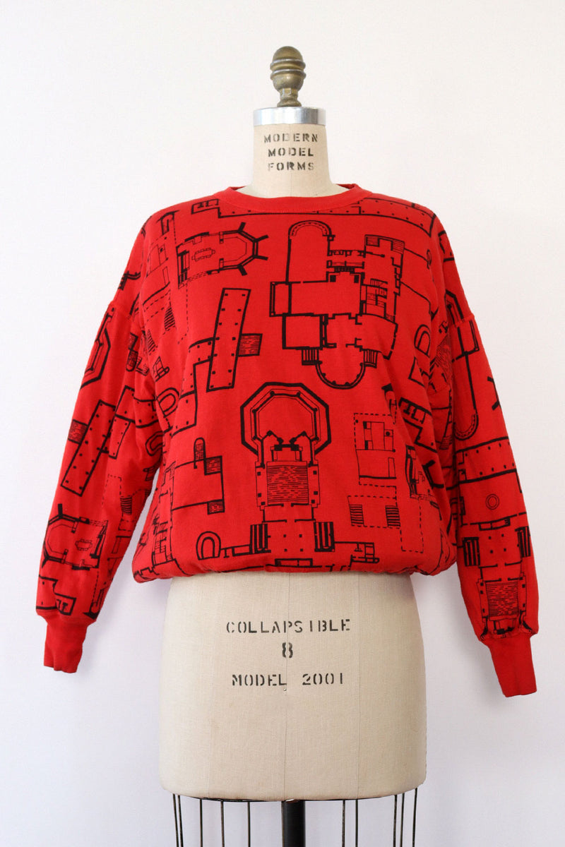 Blueprint Puffy Quilted Sweatshirt S/M