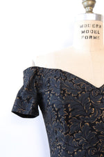 Gold Leaf Off-Shoulder Bodycon Dress S