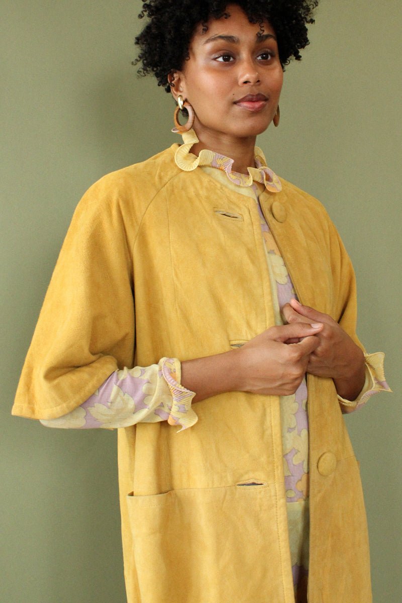Sixties Suede Crop Sleeve Coat S/M