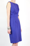 Vintage 50s Cobalt Blue Bow Dress S/M
