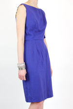 Vintage 50s Cobalt Blue Bow Dress S/M