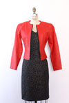 Lipstick Red Leather Zip Jacket XS/S
