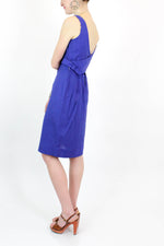 Vintage 50s Cobalt Blue Bow Dress S/M