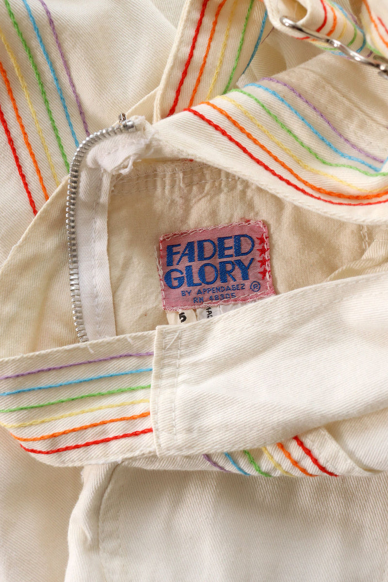 Faded Glory Rainbow Stitch Overalls XS