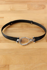 Bold Hook and Eye Leather Belt S/M