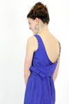Vintage 50s Cobalt Blue Bow Dress S/M