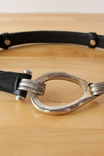 Bold Hook and Eye Leather Belt S/M