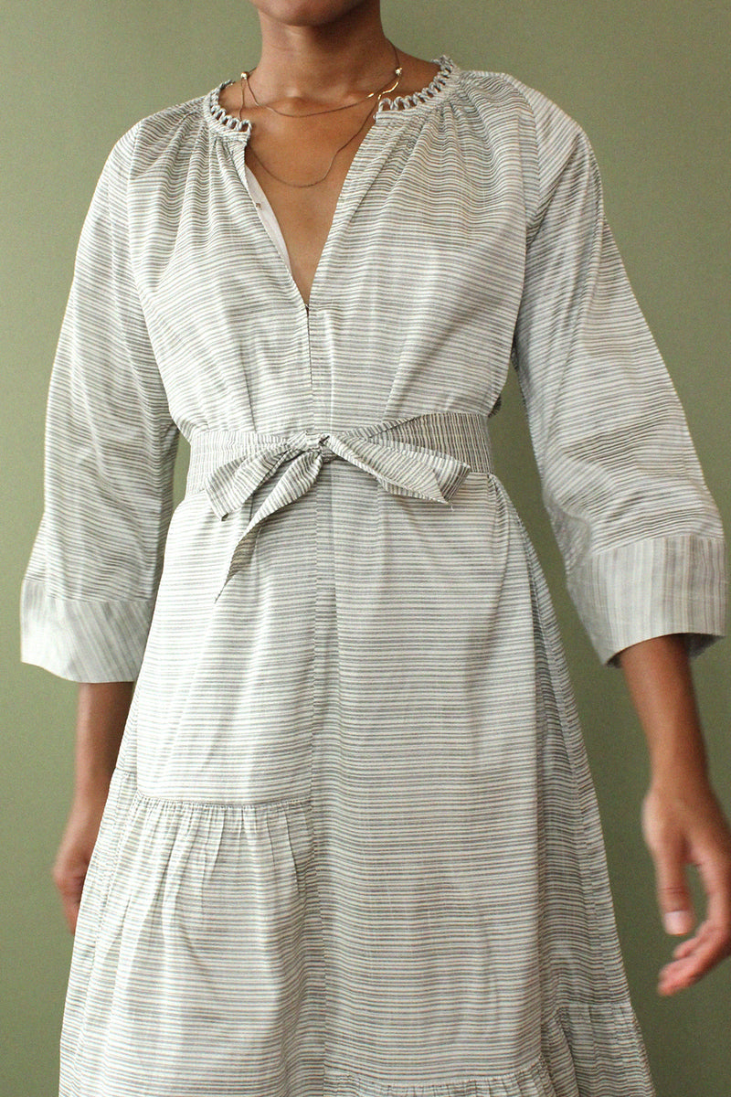 Silver Stripe Smock Dress S-L