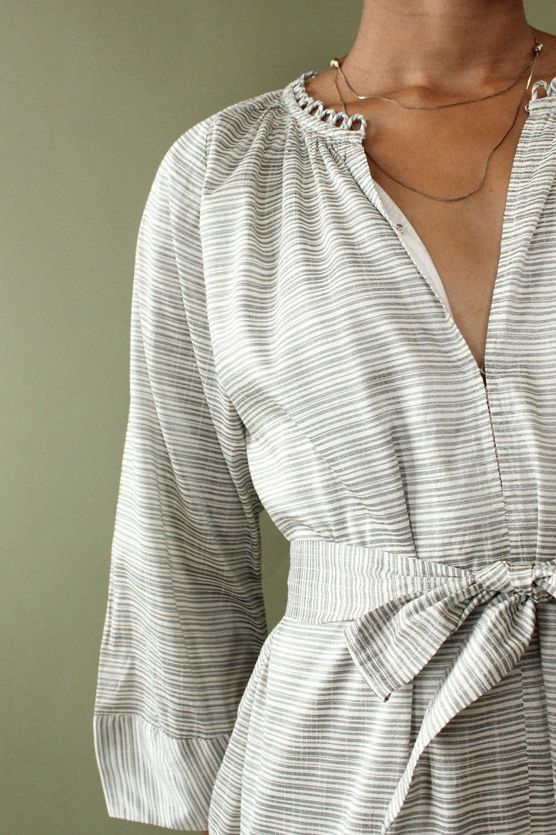 Silver Stripe Smock Dress S-L