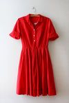 Aubrey Red Cotton 50s Dress S/M