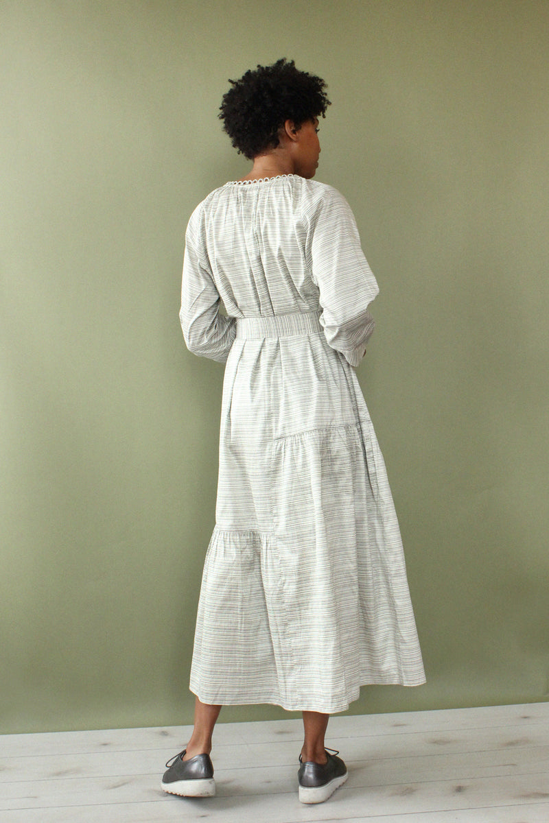 Silver Stripe Smock Dress S-L