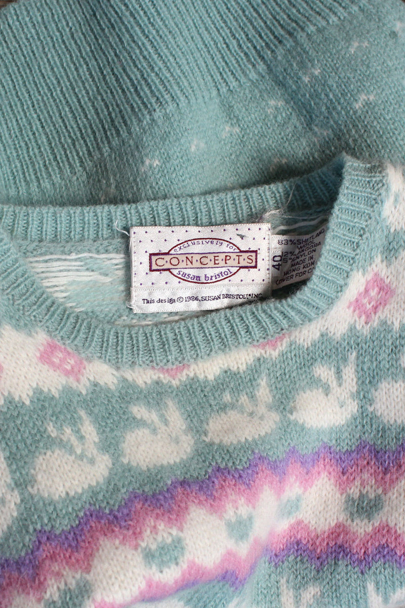 Susan Bristol Bunny Sweater M/L