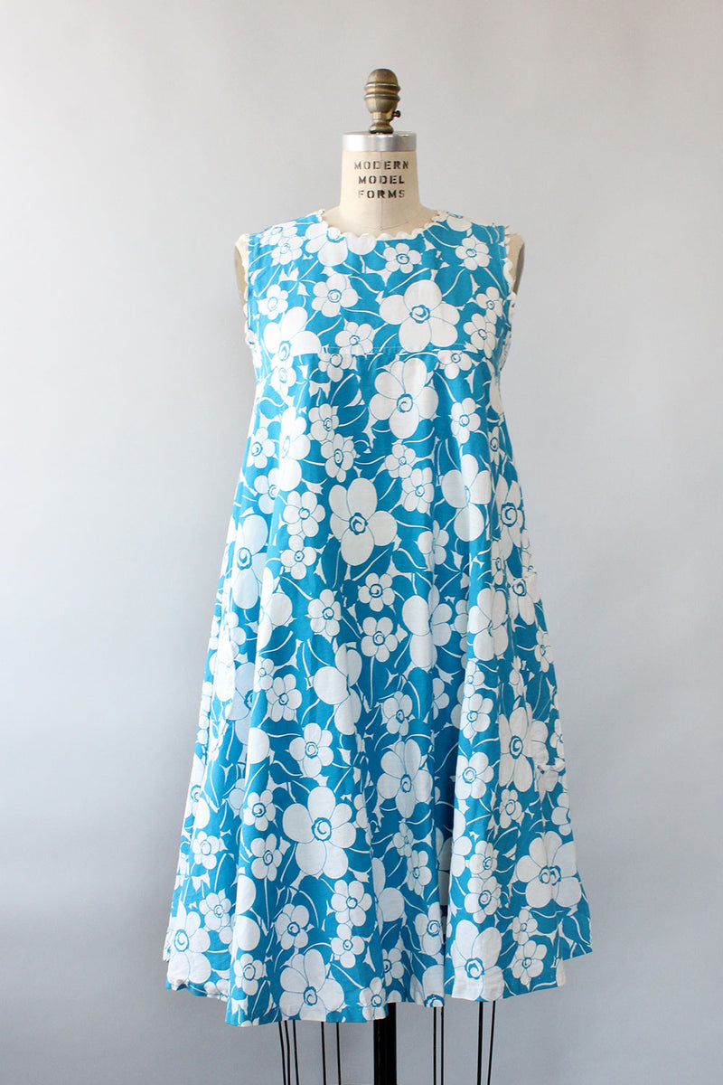 Aquamarine Floral Tent Dress S/M