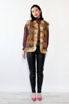 1960s Fur Trim Afghan Vest S
