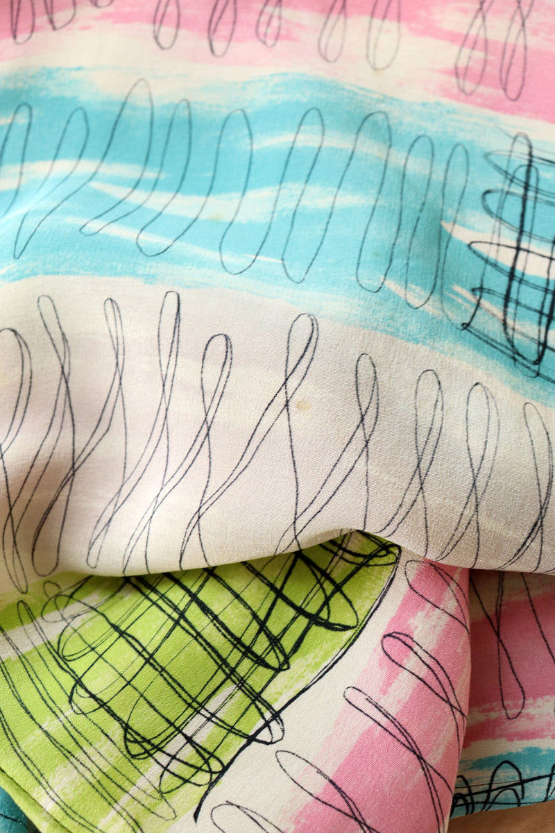 Malbe Silk Squiggle Print Top XS/S