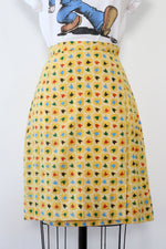 Stencil Flower Wrap Skirt M