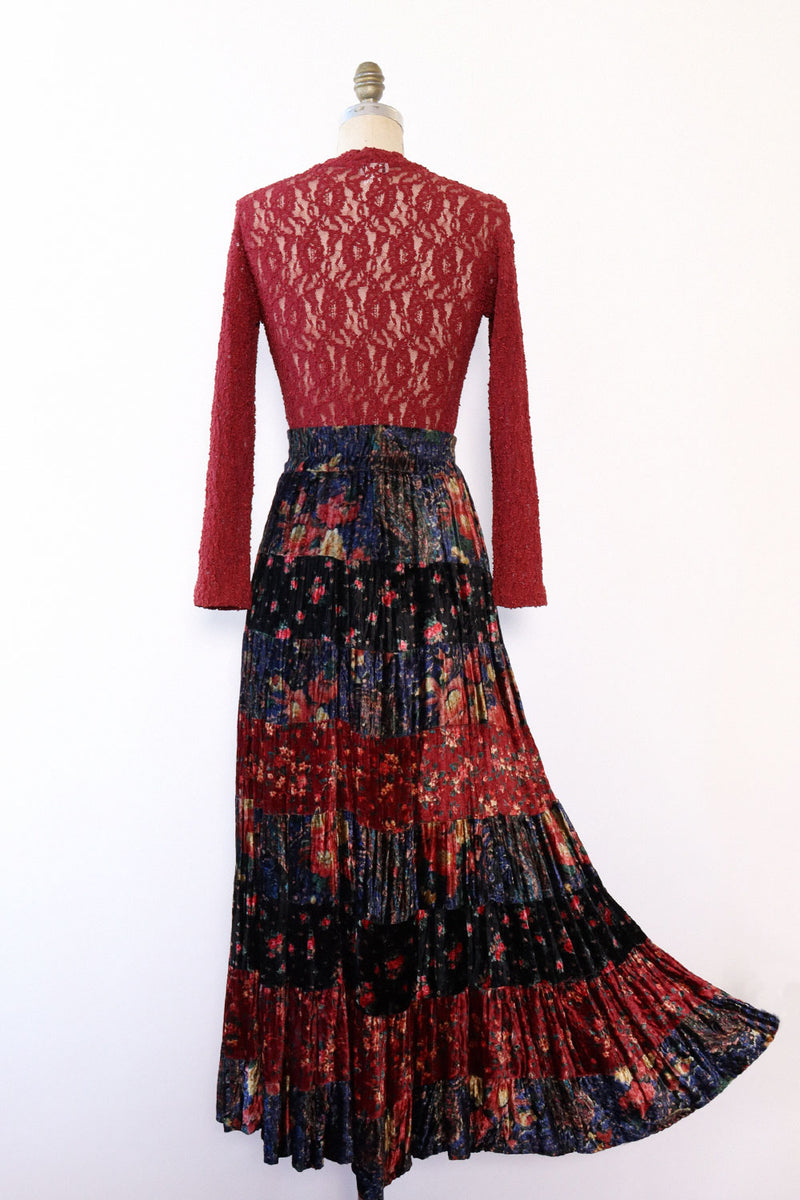 Patchwork Velvet Dancing Skirt L/XL