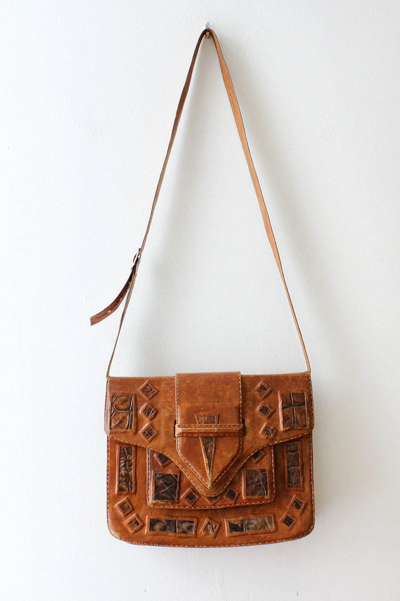 Textural Tab Satchel Purse