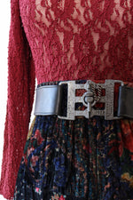 Locking Pewter Buckle Belt