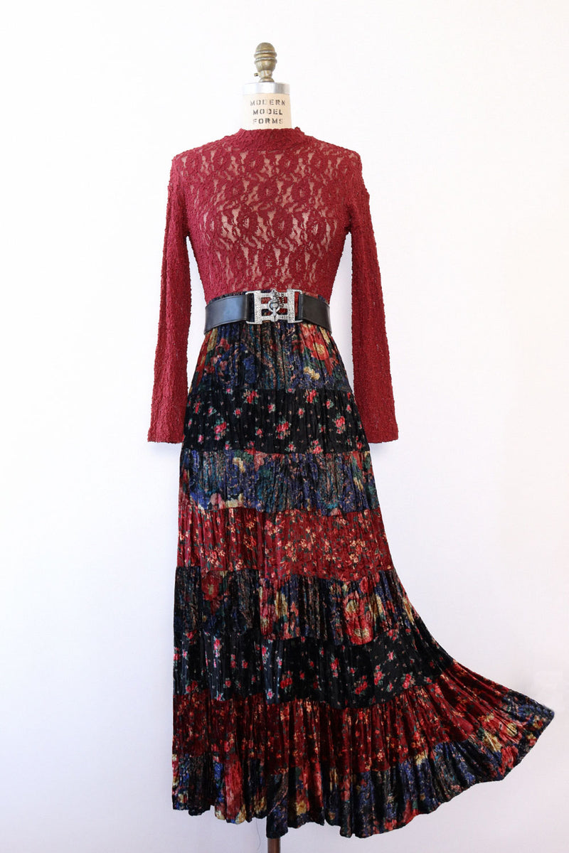 Patchwork Velvet Dancing Skirt L/XL