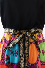 Zippered Psychedelic Maxi Dress S