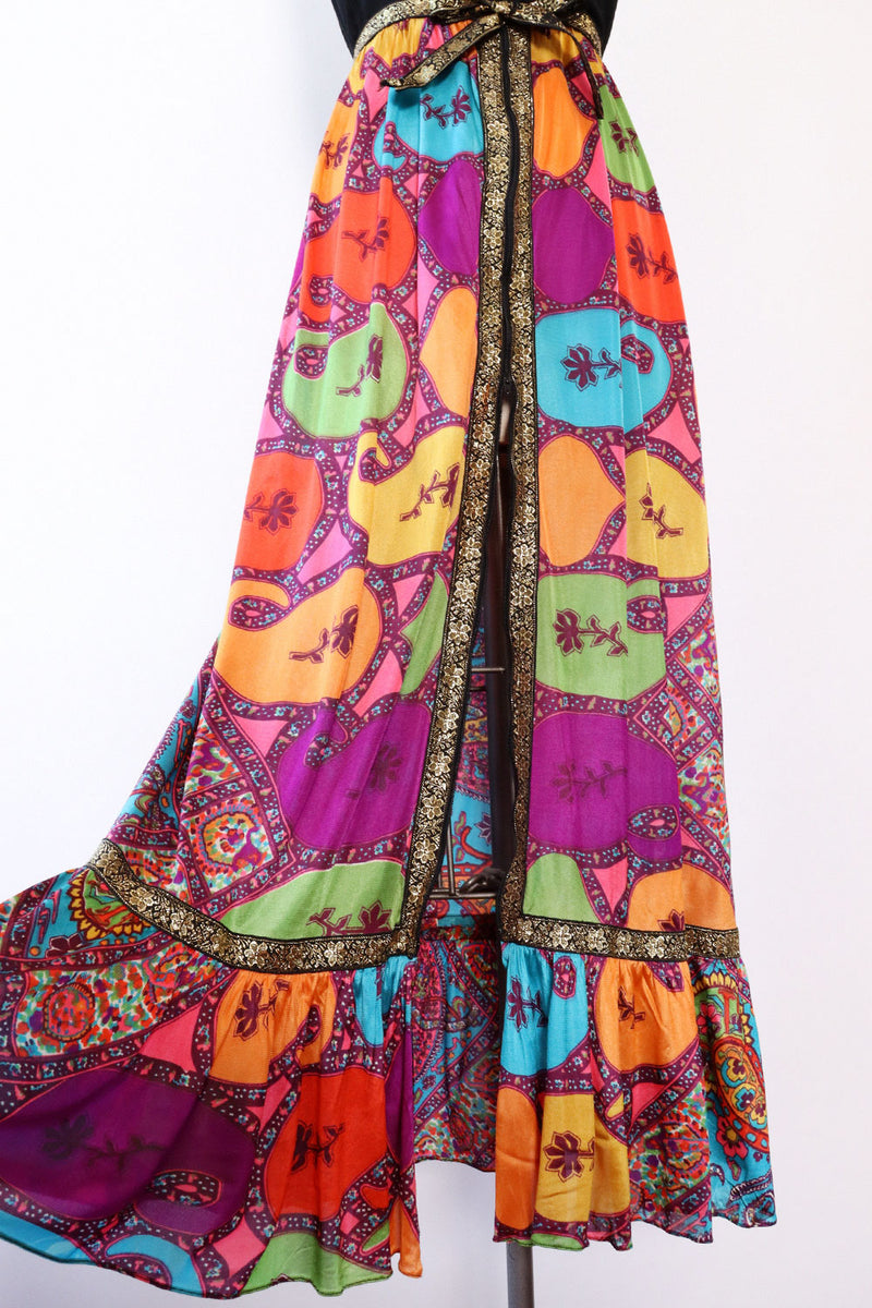 Zippered Psychedelic Maxi Dress S