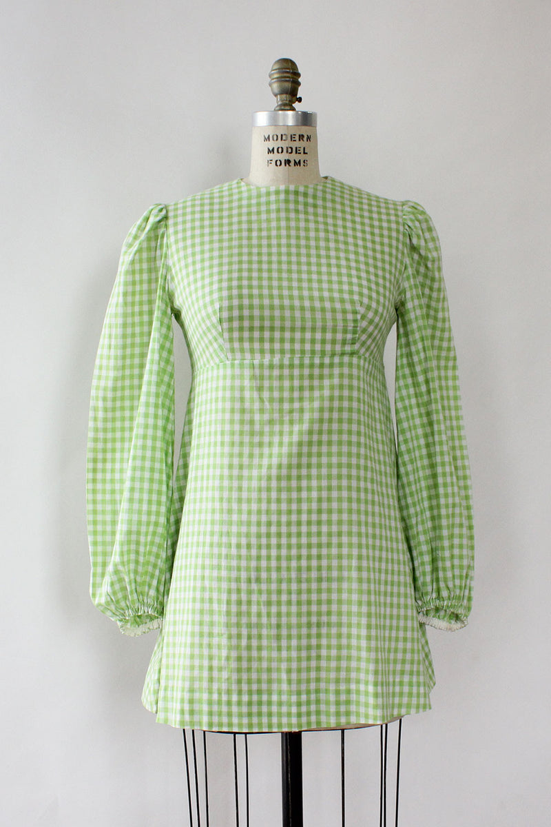 Grass Gingham Micro Mini Dress XS/S