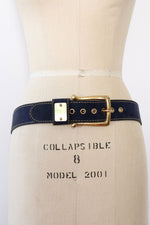 Lee-Vic Navy Topstitch Belt S-L