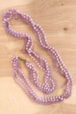Long Lilac Beaded Necklace