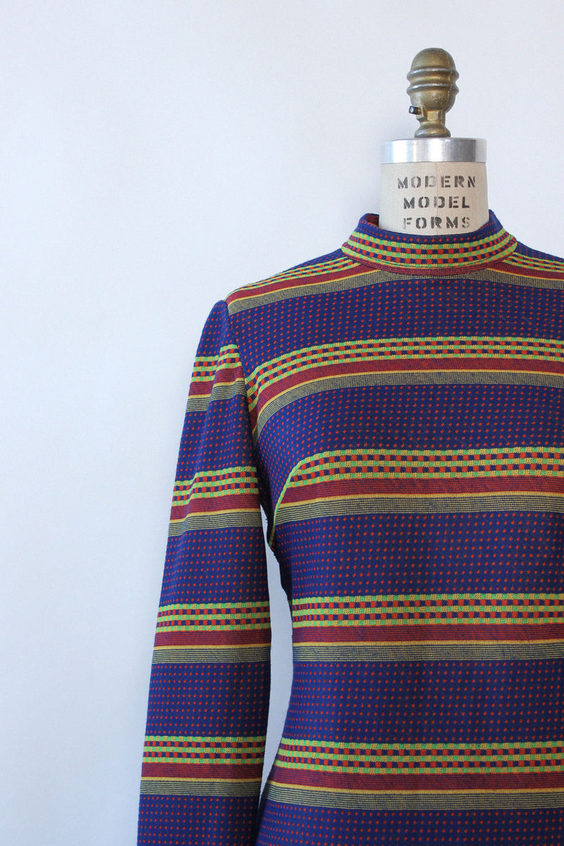 Pixelated Knit Stripe Dress M/L