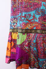 Zippered Psychedelic Maxi Dress S