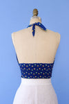 Geo Blue 70s Halter S/M