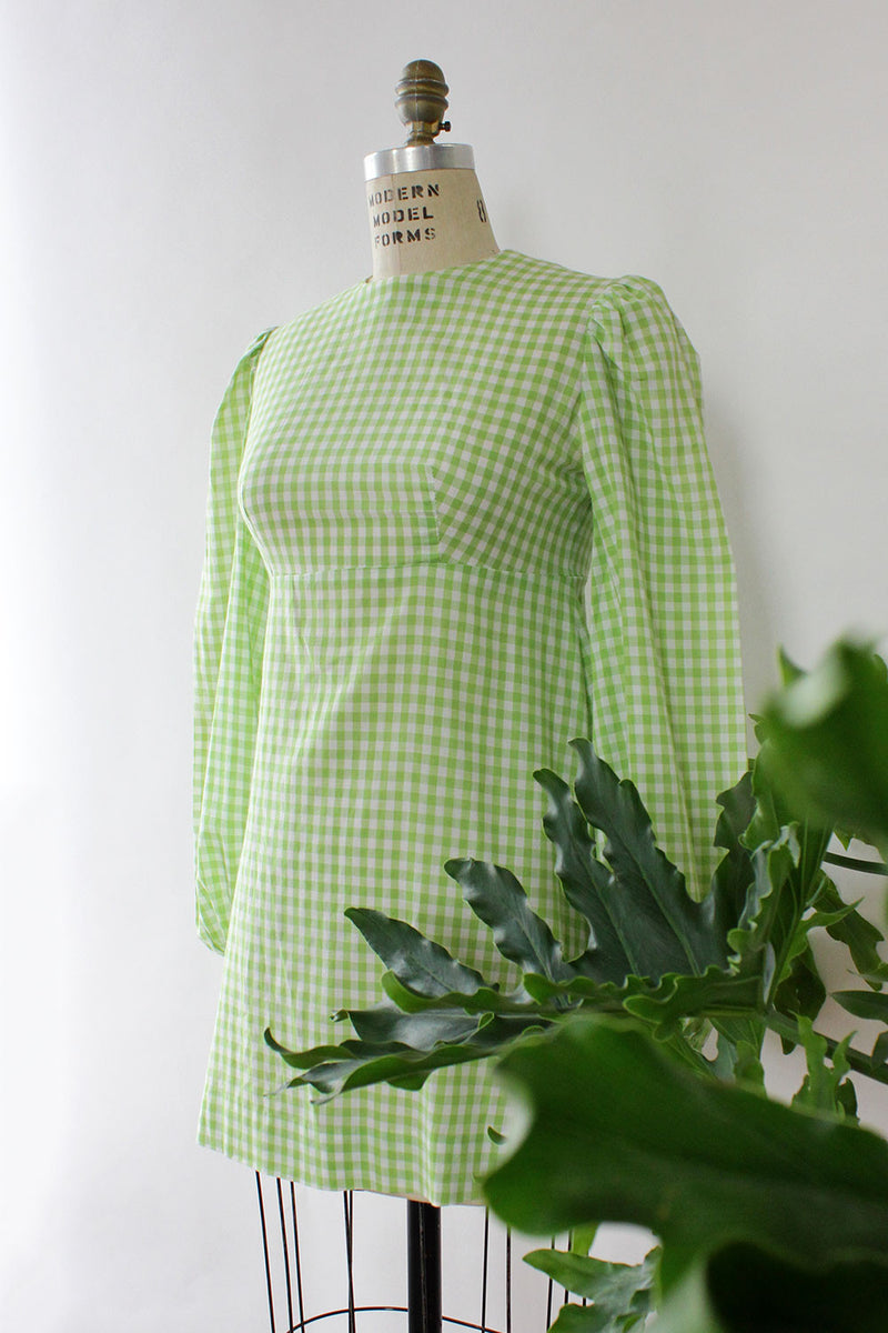 Grass Gingham Micro Mini Dress XS/S