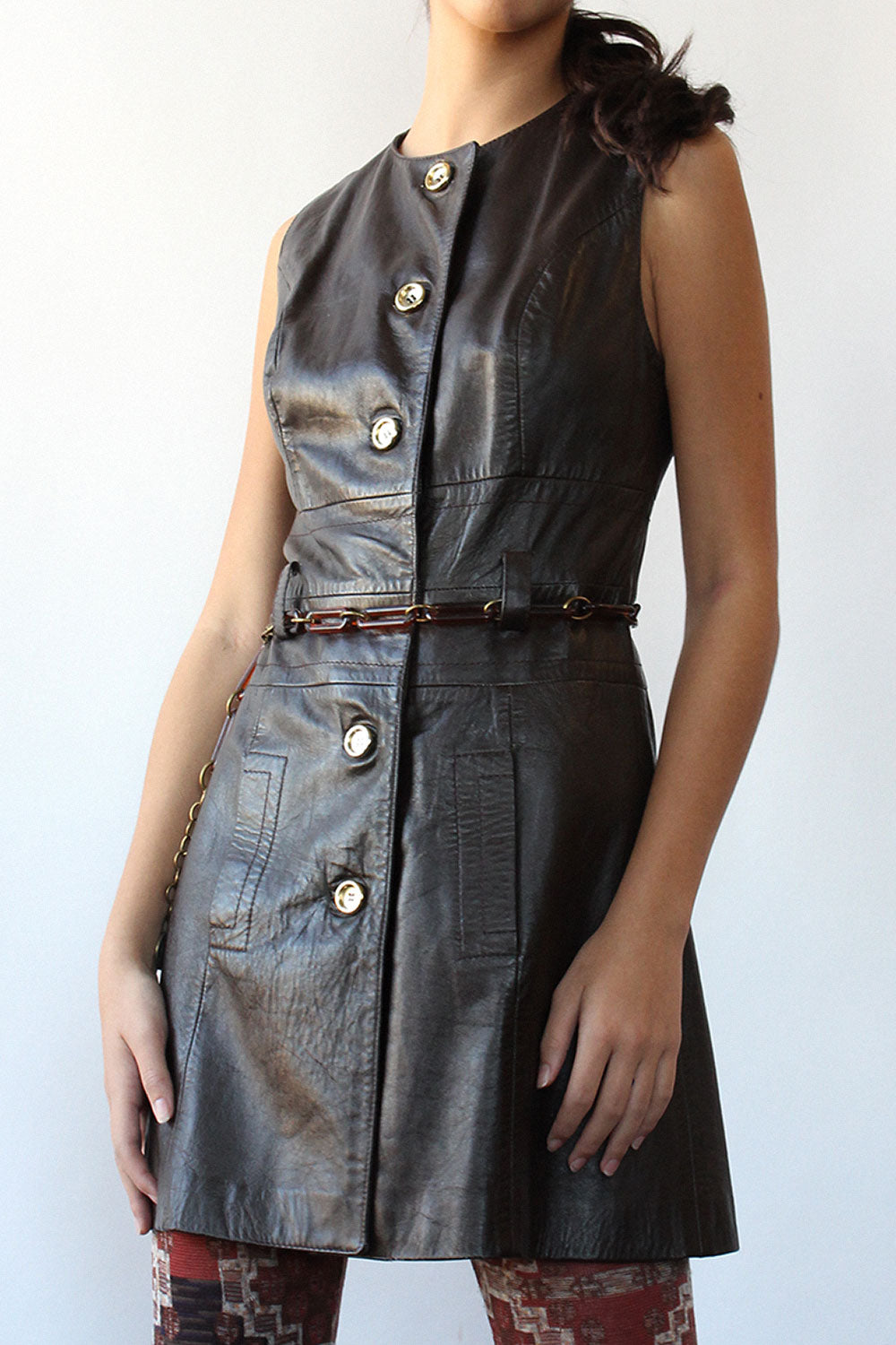Walnut Brown Leather Dress S  OMNIA