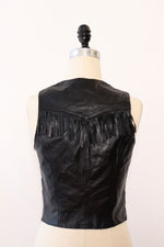 Fitted Fringe Leather Vest XS/S