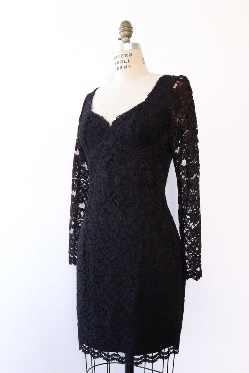 Black Lace Bustier Dress M-M/L