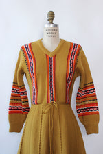 Mustard Folksy Wool Dress S/M