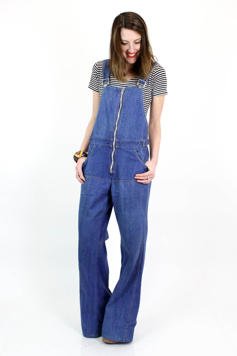70s Chess King Denim Overalls M