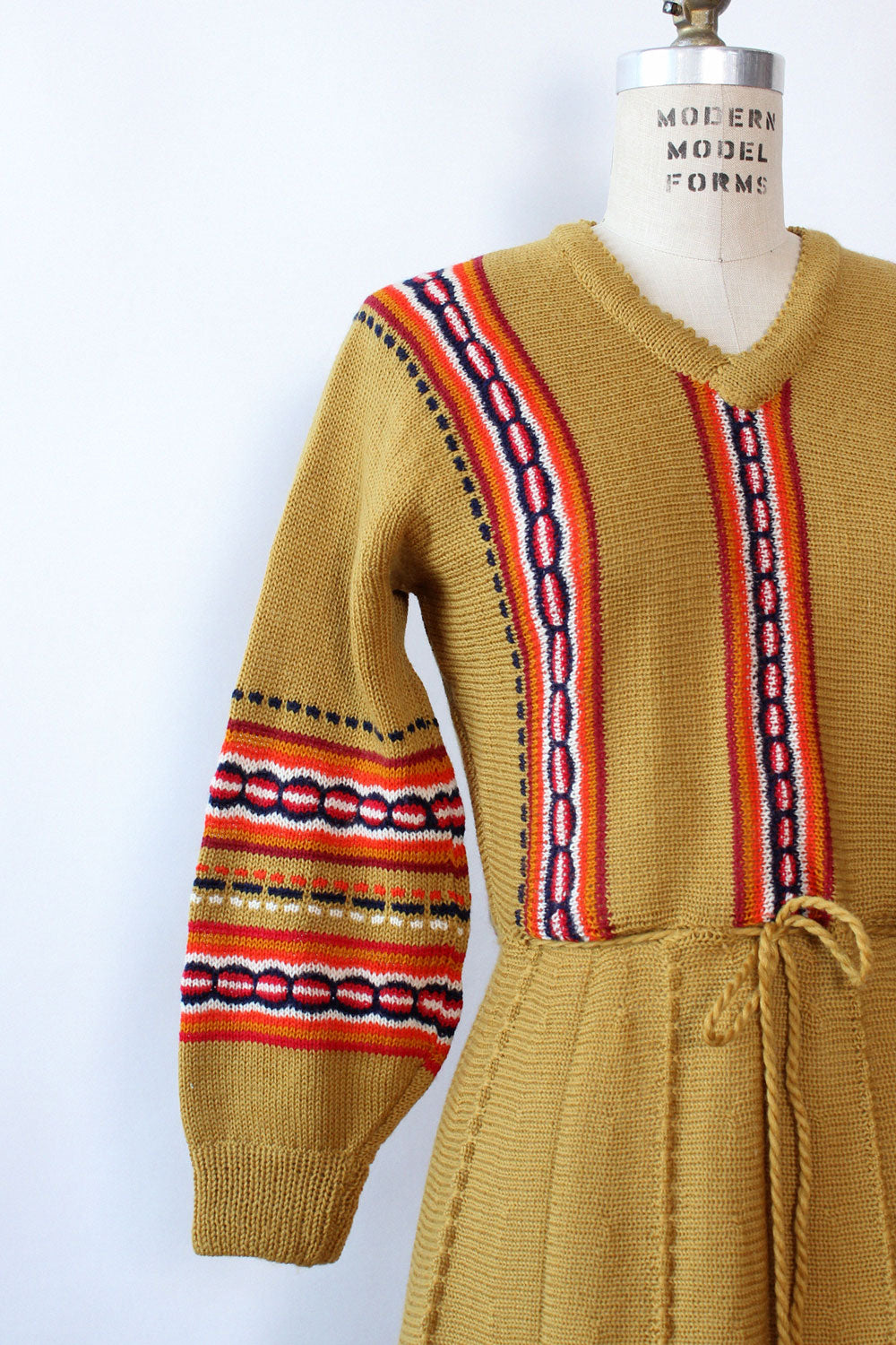 Mustard Folksy Wool Dress S/M
