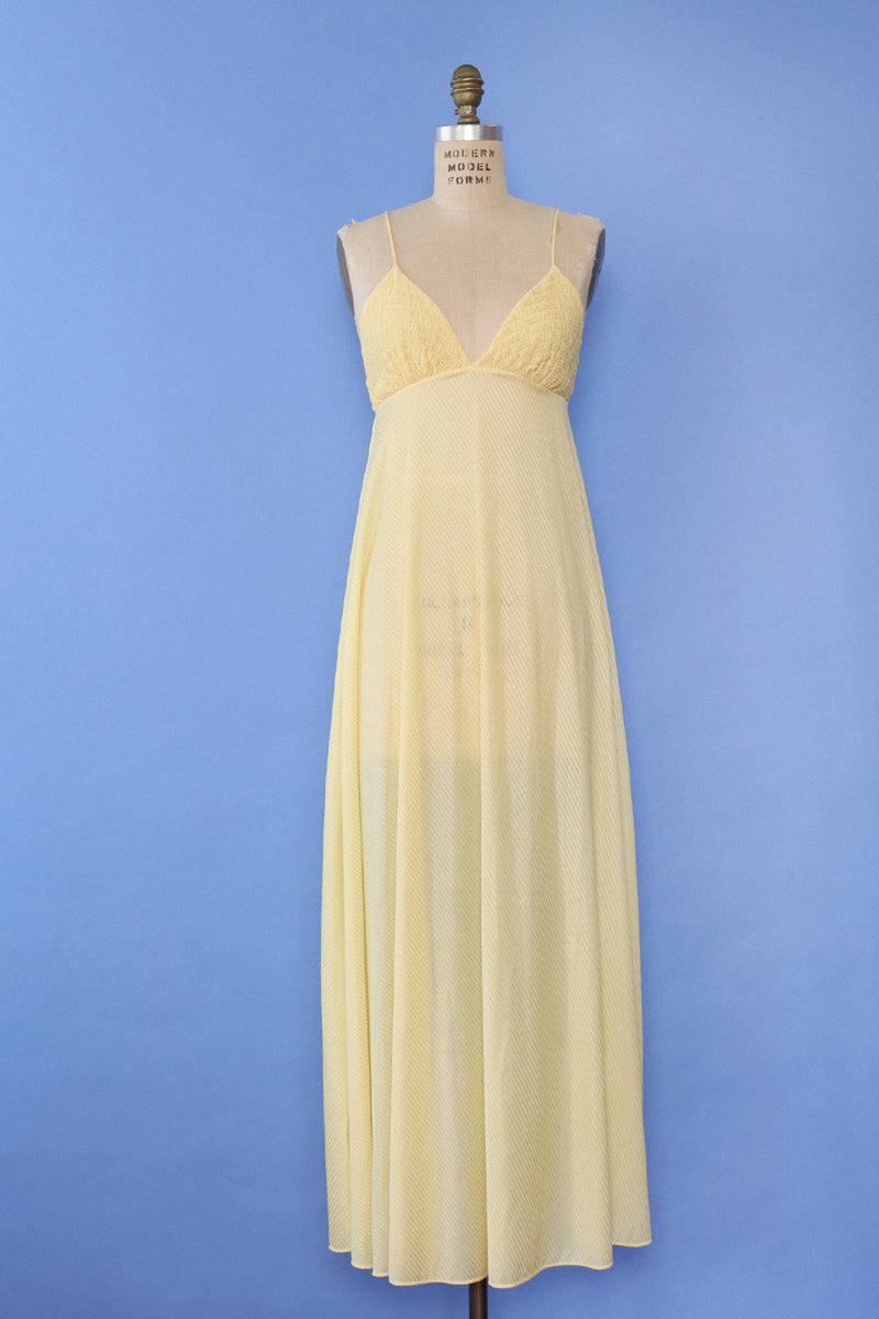 Butter Yellow Flowy Slip S/M
