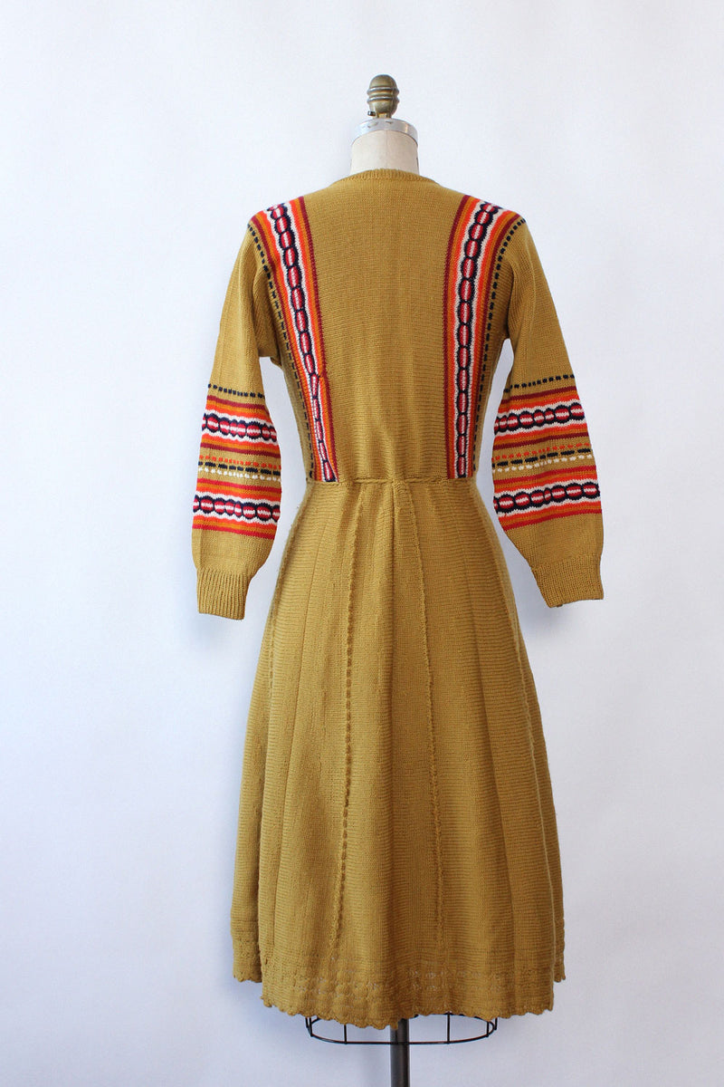 Mustard Folksy Wool Dress S/M